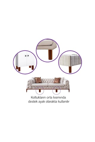 2 Adet Silindir Destek Ayağı 12 Cm Kahverengi Gizli Ayak Mobilya Kanepe Baza Koltuk Dolap Sehpa Tv Ünitesi Ayağı