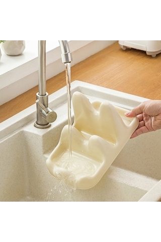 Dancemonkey Cbtx Çift Katmanlı Tencere Kapağı Tutucu Standı, Yemek Kaşığı Dinlenme Rafı - Yeşil Çok Renkli