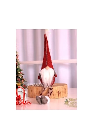 1 Adet 35 Cm Uzun Şapkalı Gnome Tomte Şans Cücesi Yılbaşı Süsü Parti Dekorasyon Süs, Kırmızı