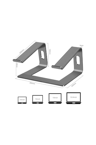 Idock M5 Alüminyum Ergonomik Apple Uyumlu MacBook Bilgisayar Standı Space Gray