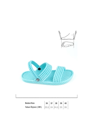 Gezer Yazlık Ayarlanabilir Kaydırmaz Taban Kadın Terlik-sandalet Gt6yzm.13339.00.2b4.ı40 Su Yeşili