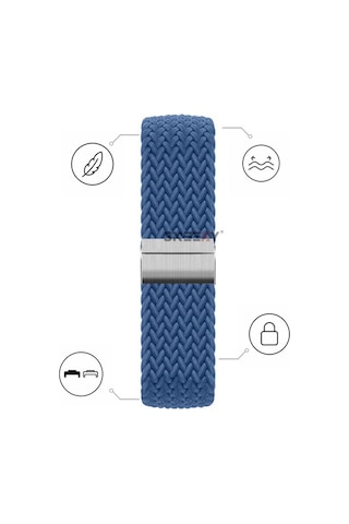 Huawei Watch Fit 5 Pro İle Uyumlu Metal Klipsli Solo Fiberlink Yumuşak Kumaş Örgü Kordon