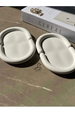 Bulut Görünümlü Oval Dekoratif Tabak 2 Li