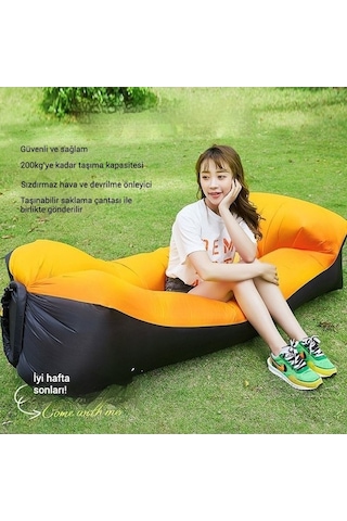 Novahub Şişme Koltuk, Baş Destekli Tek Kişilik Hava Yatağı Kamp Ve Açık Hava Etkinlikleri İçin Taşınabilir Kırmızı Kırmızı