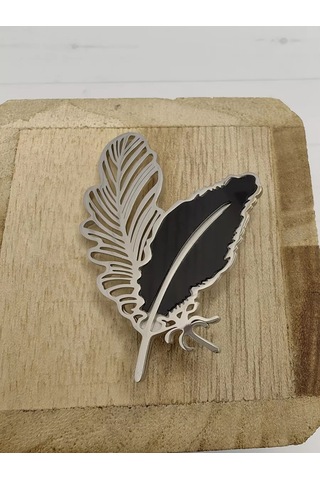 Re Chic Sh "şairin Tüyü" Broşu 228789497 Gri