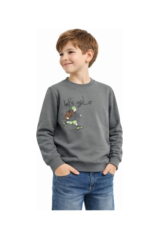 Baglan Erkek Çocuk Önü Arkası Baskılı Sweatshirt Bgl-st05243 Yeşil