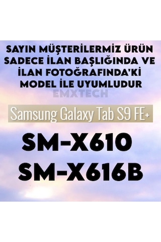 Samsung Galaxy Tab S9 Fe+ Plus 12.4 İnç Sm-x610 Sm-x616b Uyumlu Kırılmaz 9h Nano Esnek Cam