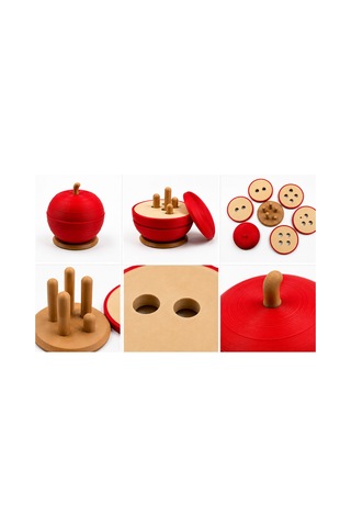 3d Elma Montessori Eğitici Oyuncak Çocuklar İçin Eşleştirme Sıralama Ve Beceri Oyunu Pla