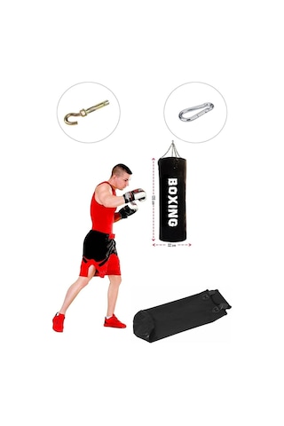 Zincirli Kum Torbası 70 x 25 CM + Tavan Aparatı Siyah