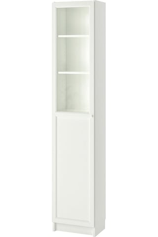 Cam/panel Kapaklı Kitaplık, Beyaz, 40x30x202 Cm Beyaz