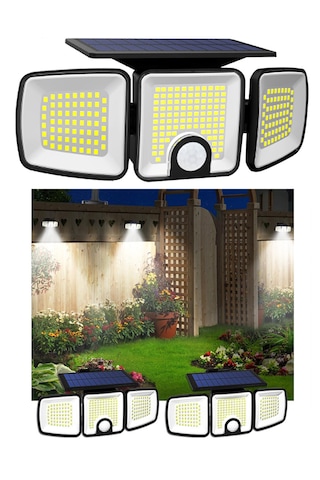 Greentech Güneş Enerjili 223 Cob Ledli, Hareket Sensörlü, 3 Taraflı Aydınlatma / GT-SL25