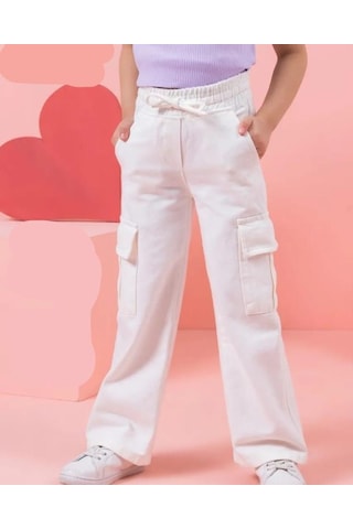 Dmb Kids Kız Gabardin Pantolon 24ydmb206 Beyaz