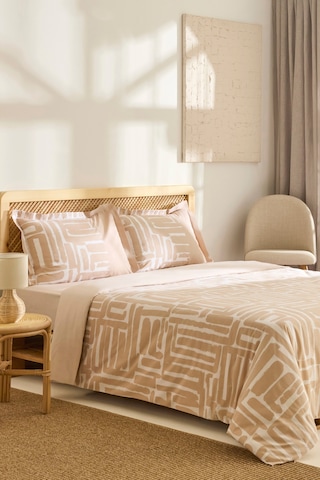 Kaşmir Home Mosy %100 Pamuk Çift Kişilik Nevresim Takımı Bej Bej