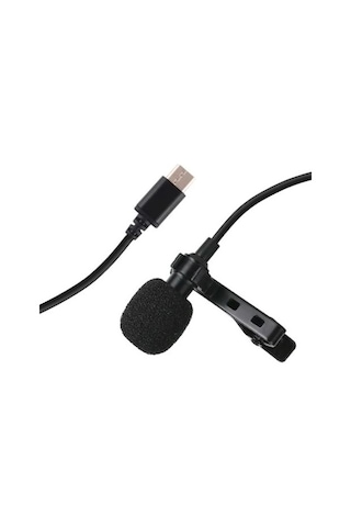 Puluz Prof Youtuber Yayıncı Type-C Telefon Yaka Mikrofonu 1.5 M