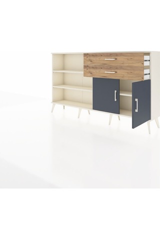 Arges Konsol 3 Raflı 2 Çekmeceli 2 Kapaklı 176x30x99 Aytaşı-antra Aytaşı-antrasit/çam