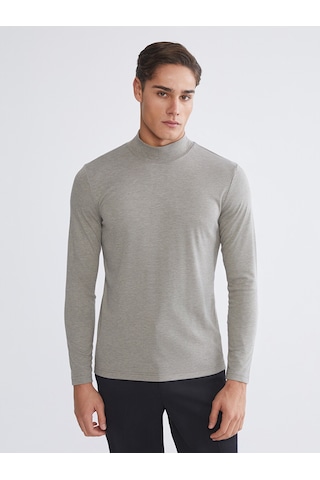 Lcwaıkıkı Classic Gri Dik Yaka Erkek Sweatshirt