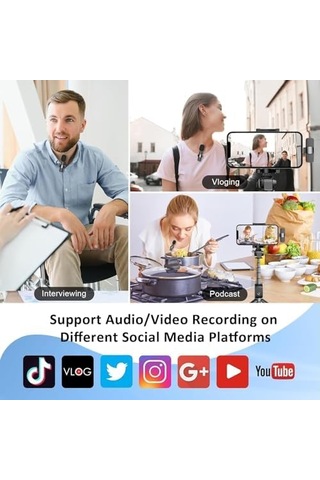 Infomax 2 Li Kablosuz Yaka Mikrofonu Android Uyumlu Type-c Bağlantı Tak Çalıştır Gürültü Azaltma Video Çekim & Canlı Yayın İçin