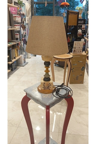 El Boyama Abajur Keten Şapka 53cm