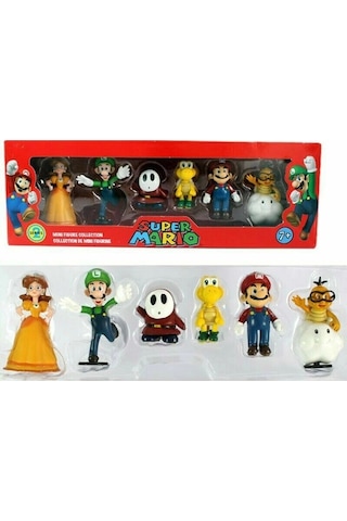 Süper Mario 6'lı Set Mario ,luigi, Yoshi, Prenses Figür Seti Oyuncaklar