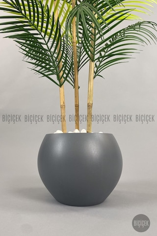 Biçiçek Yapay Areka Ağaci 120 Cm 24 Yapraklı Antresi̇t Küre Saksıda