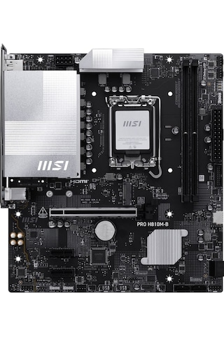 Msı Pro H810m-b Intel H810 Soket 1851 Ddr5 6400+ Oc Mhz Matx Aaaa43msı0064
