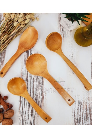 Ahşap Tahta Mutfak Kaşık Seti 4 Parça Kayın, Şimşir Ağacı 4-2