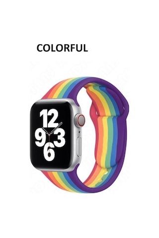 Apple Uyumlu Watch Kordon 3 4 5 6 7 Se 42 MM 44 MM 45 MM Gökkuşağı Kordon