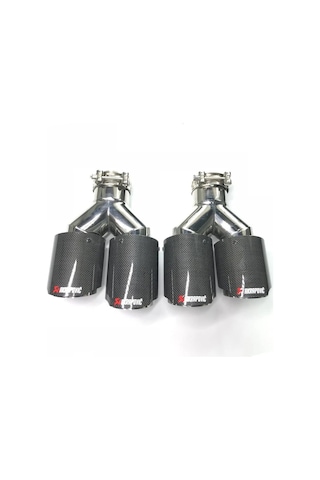 Akrapoviç Akrapoviç Egzoz Ucu Karbon Çift Çıkış Açılı 2adet Dual 100mm Çarpraz