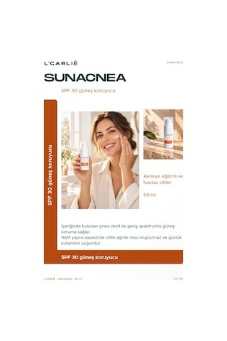 L'carlıe Sunacnea Güneş Kremi Spf 30 Yüz 50 Ml