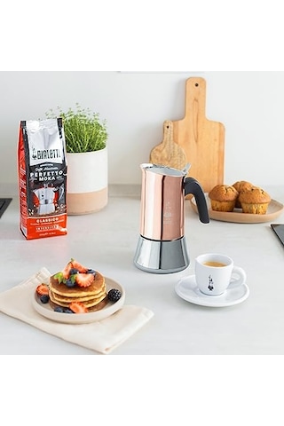 Bialetti - Venus: 2 Cups Ocak Üstü Espresso Pişirici - 85ml - Kahverengi, Gümüş Renk - Paslanmaz Çelik Gövde - Patentli Güvenlik Valfi - Tüm Ocak Türleri İçin Uygundur İndüksiyon Hariç