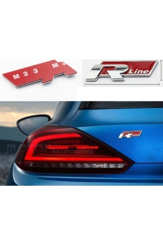 Volksvagen R Line Metal Yapıştırma Logo Arma Sticker