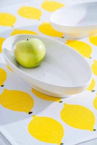 Acar Aria Oval Porselen Tabak 25 Cm Por-07225 Beyaz
