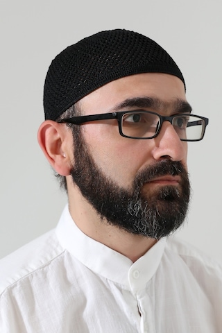 Örme Esnek Orlon Namaz Takke - Siyah - Smz