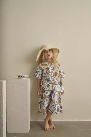 Ohlalakoala Cotton Flow Müslin Kimono Bermuda İkili Takım Beyaz