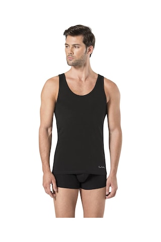 Pierre Cardin Yazılı Erkek Stretch Atlet Boxer Çamaşır Takımı Siyah