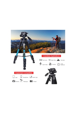 Q111 10kg Kapasiteli Çantalı Profesyonel Mavi Tripod Canon Nikon Sony Fujifilm Olympus