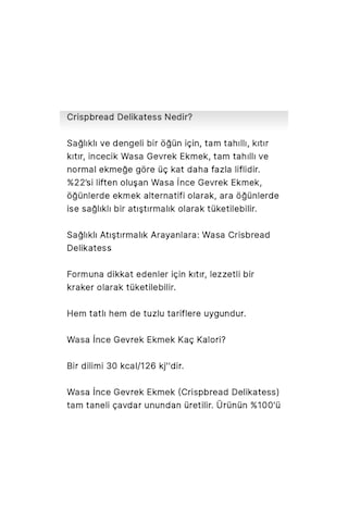Delıkatess Gevrek Ekmek Diyet Ekmeği 270 Gr X 2 Adet