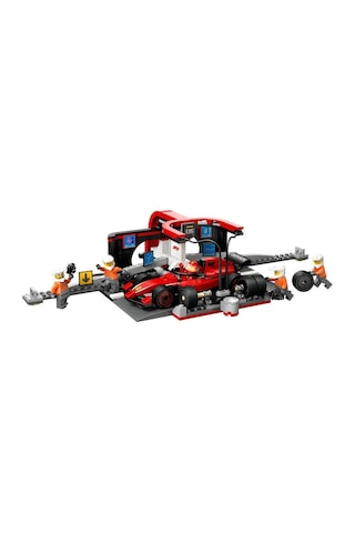 Lego City 60443 F1 Pit Stop And Pit Crew With Ferrari Car