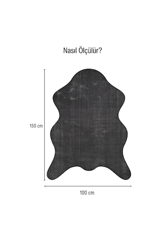 Çam Halı Poly Rpppost9002 Antrasit Peluş Post Şeklinde Halı-salon-antre-oturma Odası-yumuşak-kaymaz Taban-yıkanabilir