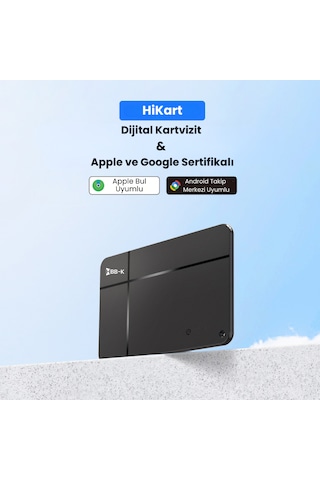 Hi Kart Apple Uyumlu iOS &android Takip Cihazı & Dijital Kartvizit Siyah Tekli Paket