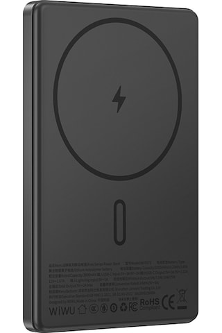 Wiwu Wi-p072 Pd 20w M-safe Şarj Özellikli Ultra İnce Aramid Fiber Powerbank 15w 5000mah Siyah Siyah
