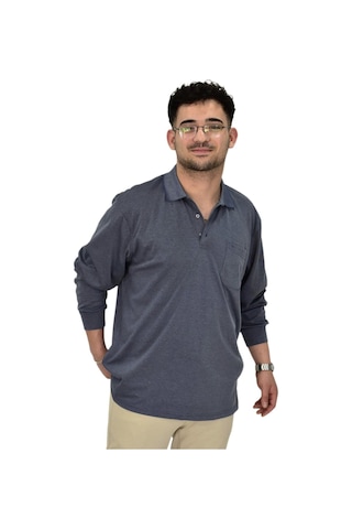 Dynamo Erkek Büyük Beden Mevsimlik Polo Yaka Sweatshirt 1-6830 Bgl-st04415 Lacivert