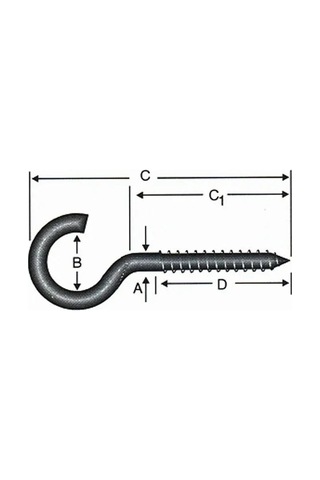 Açık Piton, Kanca, Çengel 20x80 - 144 Adet 20x80 Mm