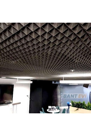 Akustik Piramit Sünger 100x100cm Yapışkanlı Ses Yalıtım Süngeri