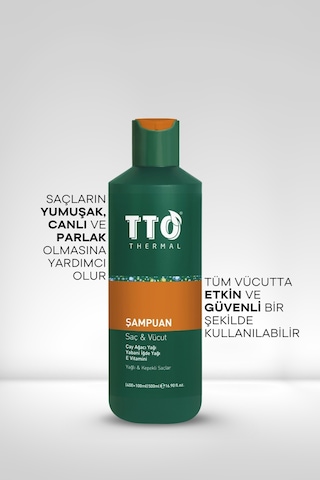 Tto Saç Ve Vücut Şampuanı 500 Ml Yeşil Çay Ağacı Yağı / Tea Tree Oıl