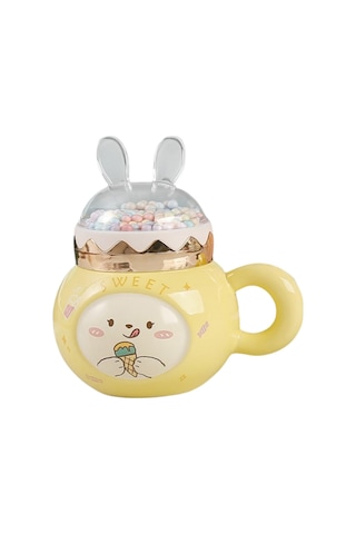 Suntek Sevimli Tavşan Kahve Kupaları Kapaklı Ve Ev Partisi