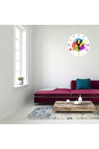 1/2 Dekorasyon İçin Zamansız Yuvarlak Müzik Klavye Duvar Saati Bale 3'lü 1 Takım Diğer