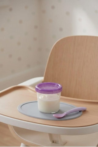 Vivart 4 Lü 180 Ml Anne Bebek Süt ve Mama Bebek Organik Besin Ölçekli Sızdırmaz Kapaklı Saklama Kabı Mor