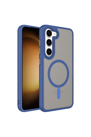 Galaxy Uyumlu S23 Plus Kılıf Mat Arka Yüzey Wireless Şarj Özellikli Casen Flet Magsafe Kılıf