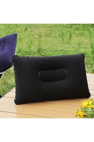 Trendooze Sunshine022 Siyah 2li Şişme Kamp Yastığı Seyahat Ofis Hiking Taşınabilir Siyah